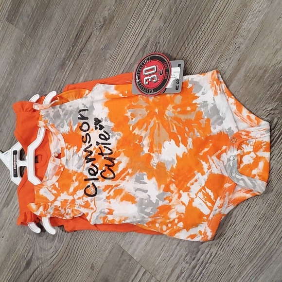 Clemson Tigers Colosseum Two-Pack Bodysuit Set Size 6-12 Months - Picture 2 of 6